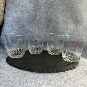 Set of Four (4) Vintage J&B Branded Double Old Fashioned Glasses